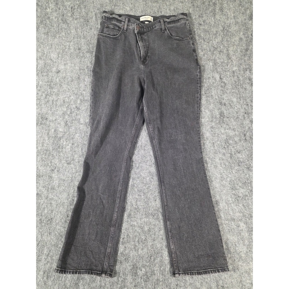 Abercrombie Curve Love 90s Slim Straight Jeans Womens 31 12 Ultra High Rise Grey